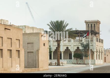 Dubai, Vereinigte Arb.Emirate, 12th. Februar 2021:am frühen Morgen im historischen Shindagha-Viertel von Dubai während der COVID-Pandemie Stockfoto