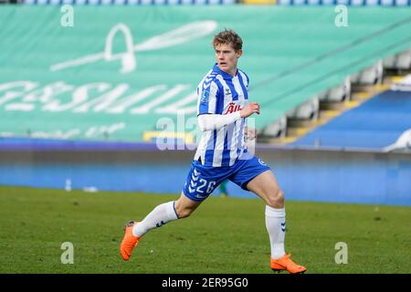 Odense, Dänemark. Februar 2021, 28th. Mikkel Hyllegaard (26) von ob beim Superliga-Spiel 3F zwischen Odense Boldklub und dem FC Randers im Nature Energy Park in Odense. (Foto Kredit: Gonzales Foto/Alamy Live News Stockfoto