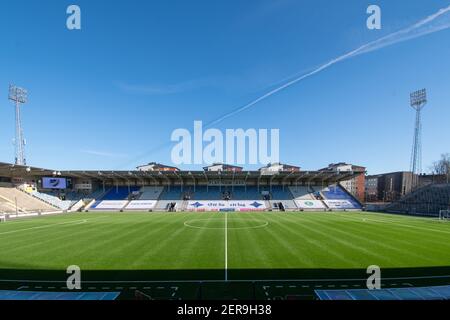 Norrkoping, Schweden. Februar 2021, 28th. Platinumcars Arena vor dem schwedischen Pokalspiel zwischen Norrkoping und Linkoping in der Platinumcars Arena in Norrkoping, Schweden Credit: SPP Sport Press Photo. /Alamy Live Nachrichten Stockfoto