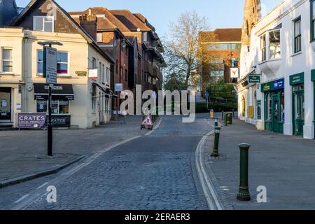Carfax, Horsham West Sussex während der Sommersperre leer verlor 2020 Stockfoto