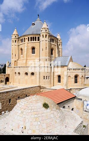 „Basilika der Himmelfahrt“ auch „Basilika der Dormition“ der „Abtei Dormition“ auf dem Berg Zion, Ort der „Himmelfahrt“, Jerusalem Stockfoto