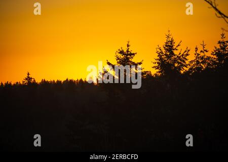 Factoria bei Sonnenuntergang am sonnigen Tag. Stockfoto