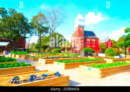 1850s William Enston Häuser für ältere Personen in Charleston, SC von Kent Dorf mit Namen aus seinem Heimatdorf in England; zB Straße namens Queen Bertha. Stockfoto