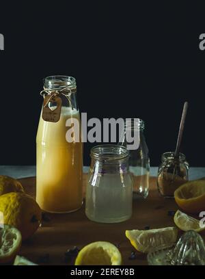 Eine Flasche frische Limonade Stockfoto