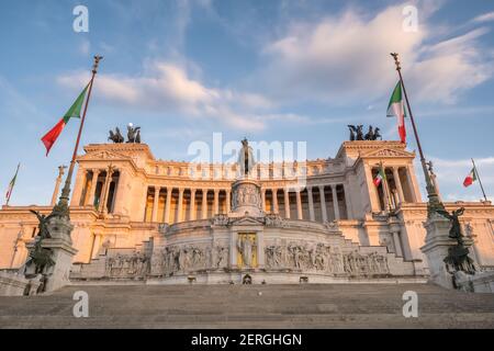 Altar des Vaterlandes oder Monumento Nazionale a Vittorio Emanuele II in Rom Stockfoto