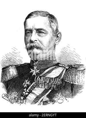 'Georg Arnold Carl von Kameke (* 14. April 1817; † 12. Oktober 1893) war ein preußischer Infanteriegeneral sowie Kriegsminister / Georg Arnold ca. Stockfoto