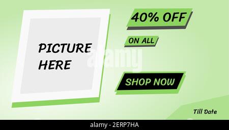 Frühling Saison Happy Green Sale Banner für Business-Promotion in der festlichen Saison wie Frühling Verkauf, Sommer Verkauf, schwarzer Freitag, Shop-Eröffnung Stock Vektor