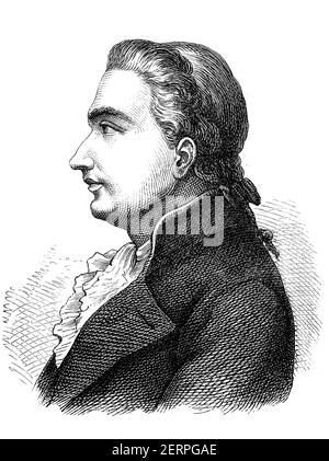 Luigi Aloisio Galvani, 9. September 1737 - 4. Dezember 1798, war ein italienischer Arzt, Anatom und Naturforscher, Biophysiker. Ein Zufall führte ihn t Stockfoto