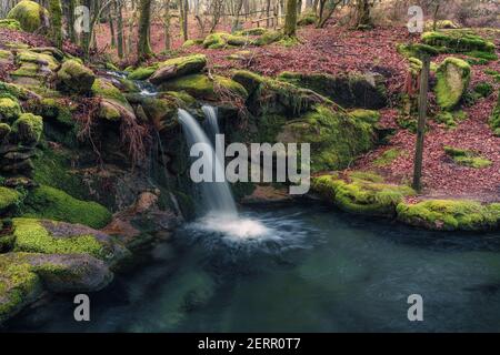 Schöne Aussicht im Naturpark Monte Aloia, in TUI, Galicien, Spanien Stockfoto