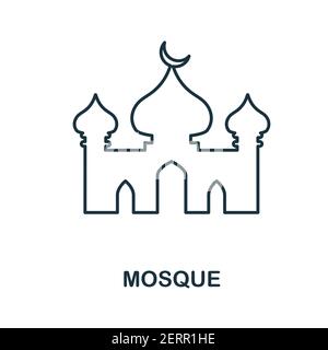 Moschee-Ikone. Einfaches Element aus der Religionssammlung. Kreative Moschee Symbol für Web-Design, Vorlagen, Infografiken und mehr Stock Vektor