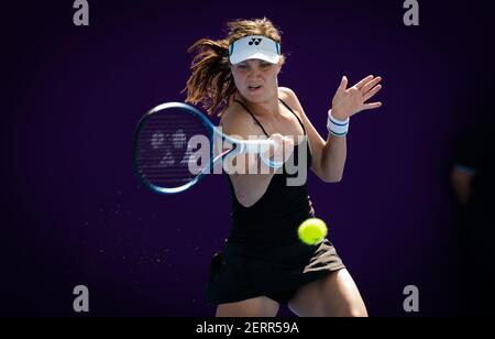 Patricia Maria TIG aus Rumänien während der ersten Qualifikationsrunde des Qatar Total Open 500, WTA 27 Tennisturniers am 2021. Februar 2021 im Khalifa International Tennis and Squash Complex in Doha, Katar - Foto Rob Prange / Spanien DPPI / DPPI / LiveMedia Stockfoto