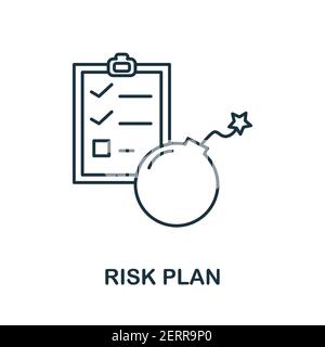 Symbol „Risikoplan“. Einfaches Element aus der Sammlung des Risikomanagements. Creative Risk Plan Symbol für Web-Design, Vorlagen, Infografiken und mehr Stock Vektor