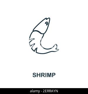 Garnelensymbol. Einfache Illustration aus der Seafood Kollektion. Creative Shrimp Icon für Web-Design, Vorlagen, Infografiken und mehr Stock Vektor