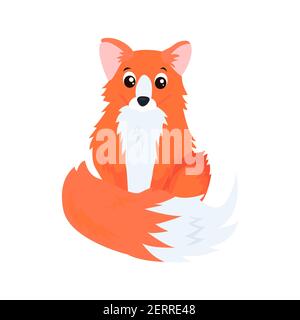 Flaches Fox-Symbol. Farbiges Vektorelement aus der Tiersammlung. Creative Fox Icon für Webdesign, Templates und Infografiken. Stock Vektor