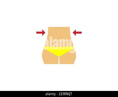 Taille, Gewichtsverlust Symbol. Vektorgrafik, flach. Stock Vektor