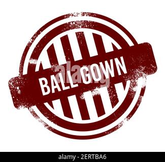 Ballkleid - roter runder Grunge-Knopf, Stempel Stockfoto