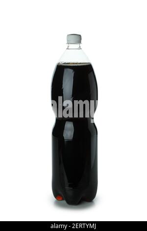 Leere Plastikflasche von Soda isoliert auf weißem Hintergrund Stockfoto