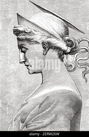 Sancta Caecilia. Saint Cecilia Christian Märtyrer Patronin der Kirche ron der Musik und Musiker, lebte um 2nd Jahrhundert n. Chr.. Alte 19th Jahrhundert gravierte Illustration, El Mundo Ilustrado 1881 Stockfoto