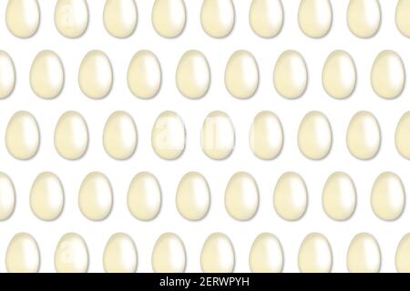 Nahtlose weiße Eier Muster Hintergrund. Stockfoto