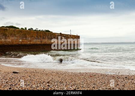 Harbor Wall in Charlestown, Cornwall Stockfoto