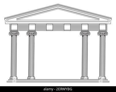 Architektonische Säulen, griechische und römische Klassiker - Vektor-Illustration Stock Vektor