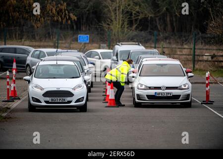 Ein Surge-Test-Programm in mehreren Postleitzahlen von Bristol und South Gloucestershire zu versuchen und verfolgen eine brasilianische Variante von Covid-19. Stockfoto