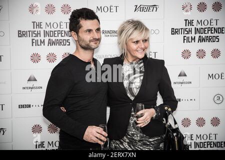 Raffaello Degruttola (Regisseur des Films) und Rebecca Atkinson (Star of the Movie) Bei der Bekanntgabe der Nominierungen und Jury für die 2014 Moë Stockfoto