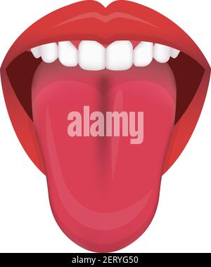 Zunge Gesundheit Zeichen Vektor-Illustration ( Erdbeer Zunge ) Stock Vektor