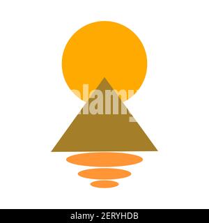 Abstrakte Kunst Dreieck, Mond und Ovale Malerei Hintergrund. Moderne trendige Kunst. Bunte Boho Vektor Illustration Hand gezeichnet isoliert. Zuordnung mit Stock Vektor