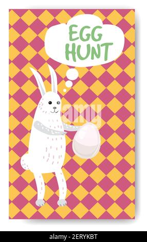 Ostern Banner Hintergrund Vorlage mit schönen Kaninchen und Ei. Vektorgrafik. Stock Vektor