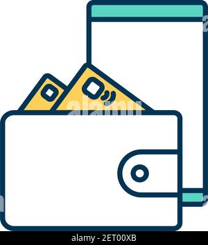 Mobile Payment Service RGB-Farbsymbol Stock Vektor