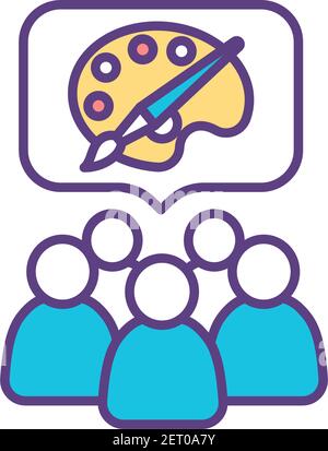 Soziale Gemeinschaft für Künstler RGB-Farbsymbol Stock Vektor