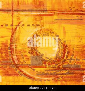 Abstrakte Illustration orange Stoff applique. Ethnischer Hintergrund Stockfoto