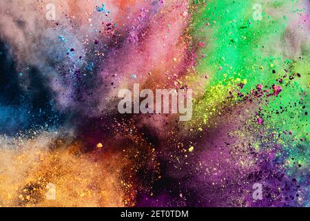 Bunte holi Pulver Explosion Hintergrund. Feiertagsfeier, Festival. Stockfoto