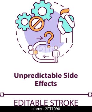 Symbol für unvorhersehbare Nebenwirkungen Stock Vektor