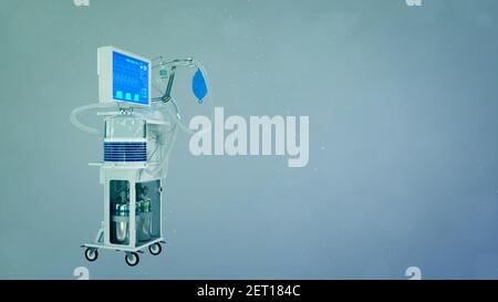 Medicine 3D Illustration, IS covid Ventilator rendert Stockfoto