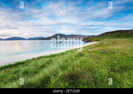 Küstengrasland bei Horgsabost auf der Isle of Harris in Die westlichen Inseln Schottlands Stockfoto