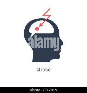 Symbol für ischämischen Hirnschlag. Vektorgrafik Stock Vektor