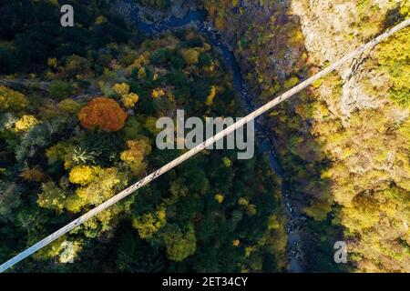 Ponte nel Cielo, Valtartano, Valtellina (IT), Luftaufnahme Stockfoto