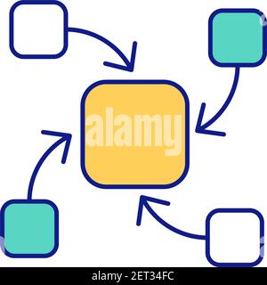 Einfluss externer Faktoren auf das RGB-Farbsymbol des Objekts Stock Vektor