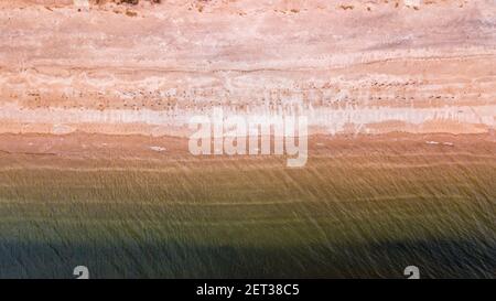 Drohnenansicht des Callahans Beach in Smithtown Bay Long Insel New York Stockfoto