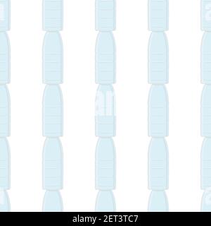 Illustration zum Thema Set identische Typen Plastikflaschen für Trinkwasser. Wassermuster bestehend aus Sammlung Küchenzubehör, Plastikflasche Stock Vektor