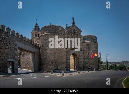 Puerta de Bisagra oder Alfonso VI Tor in der Stadt Toledo, Spanien Stockfoto