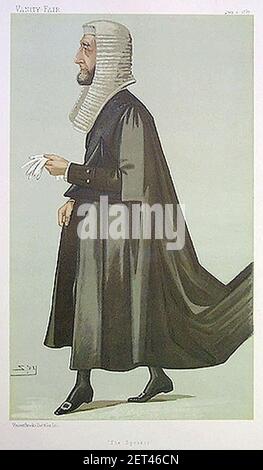 Arthur Peel Vanity Fair 2 Juli 1887. Stockfoto