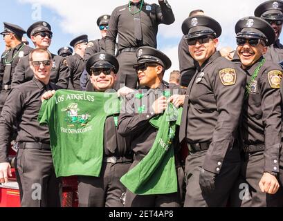 Los Angeles Feuerwehr bei der South Boston Saint Patrick's Day Parade 2019. Stockfoto