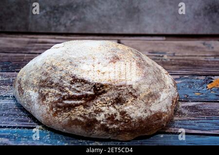 Handwerklich gebackenes Brot Sough Bio-Laib natürliche Baumwolle Brotbeutel Stockfoto