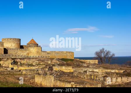 Mittelalterliche Festung in Akkerman Stadt. Akkerman Festung ist ein historisches und architektonisches Denkmal in der Zeit der Goldenen Horde in 13 Jahrhundert gebaut. Histori Stockfoto