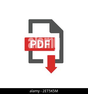 PDF-Datei herunterladen mit Pfeil Vektor-Symbol. Speichern oder laden Sie das Symbol im PDF-Format. Stock Vektor