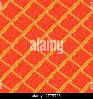 Illustration zum Thema große Muster identische Arten Fisch Kaviar, Ei gleiche Größe. Eiermuster aus frischem Fischkaviar für farbigen Druck auf Wallpa Stock Vektor