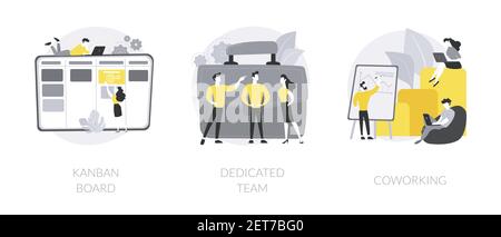 Projekt Workflow abstrakte Konzept Vektor Illustrationen. Stock Vektor